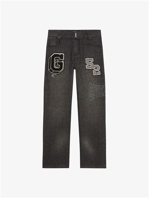 givenchy jeans back side|GIVENCHY College baggy jeans in denim .